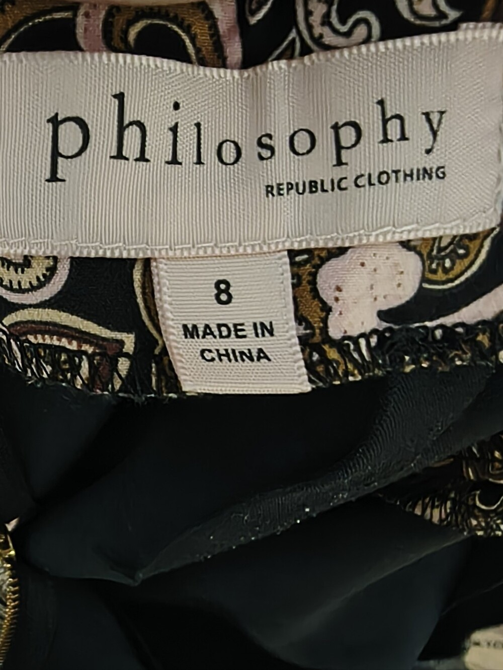 Philosophy Like New Women's Paisley Print Pencil Skirt - Neutral Tones - Classic - Picture 3 of 3